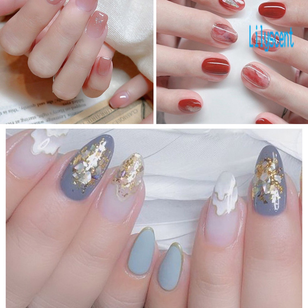 Lily 1 Kotak Batu Kerang Warna-Warni Untuk Dekorasi Manicure / Nail Art