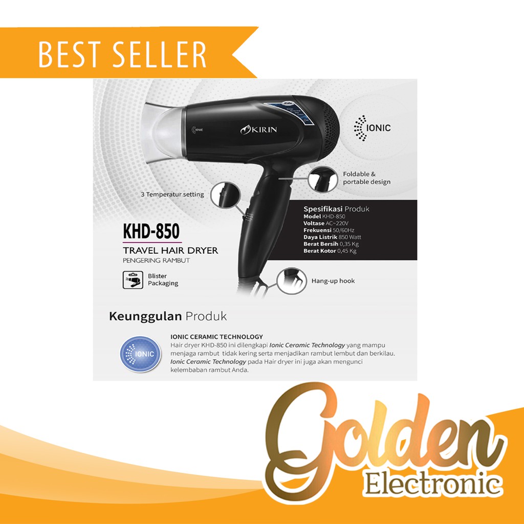 KIRIN HAIR DRYER KHD-850 PENGERING RAMBUT