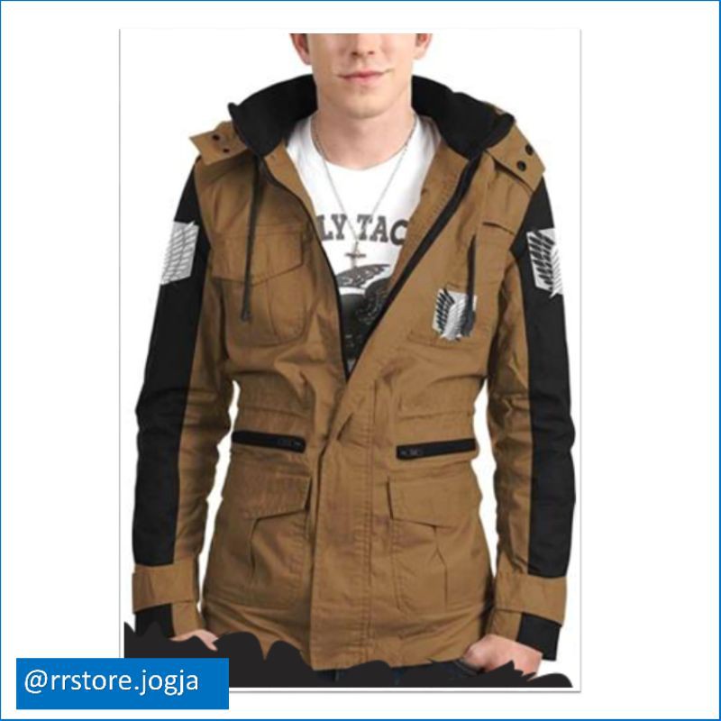 Jaket Parka Attack On Titan Kanvas  | Jaket SNK Parka | Jaket Pasukan Pengintai | Jaket Levi