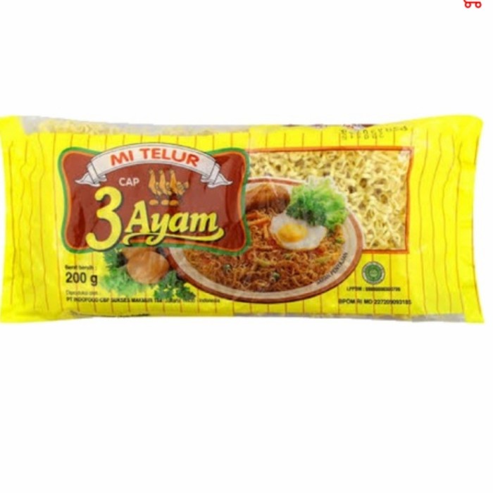 

makanan mie 3 ayam mie telor kuning 200gr