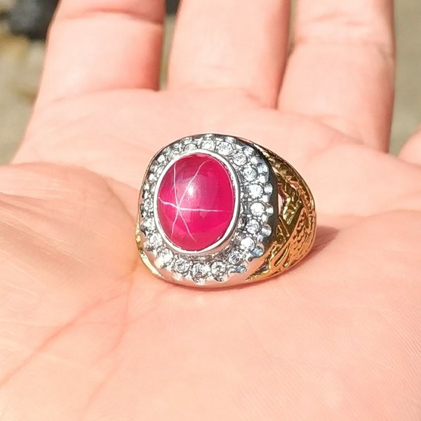 CINCIN BATU PERMATA RUBY SIAM STAR MINIMALIS