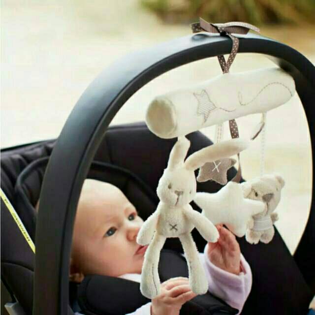 Mainan Boneka Gantung Stroller Bayi Rabbit Kelinci Musik Angela Baby Rattle Crib BUKAN MAMAS Import