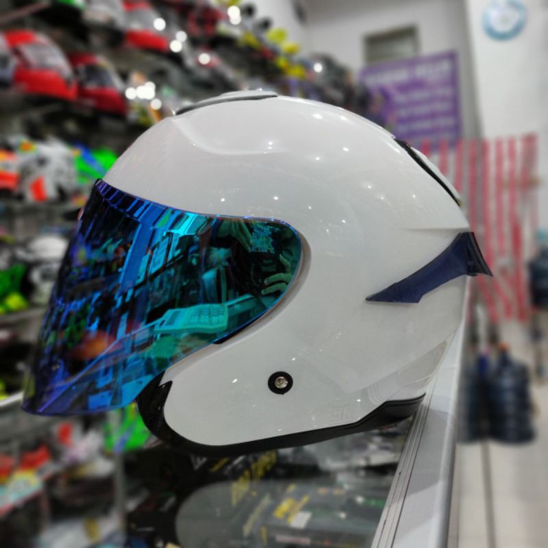KYT Kyoto Paket Ganteng White Iridium Visor