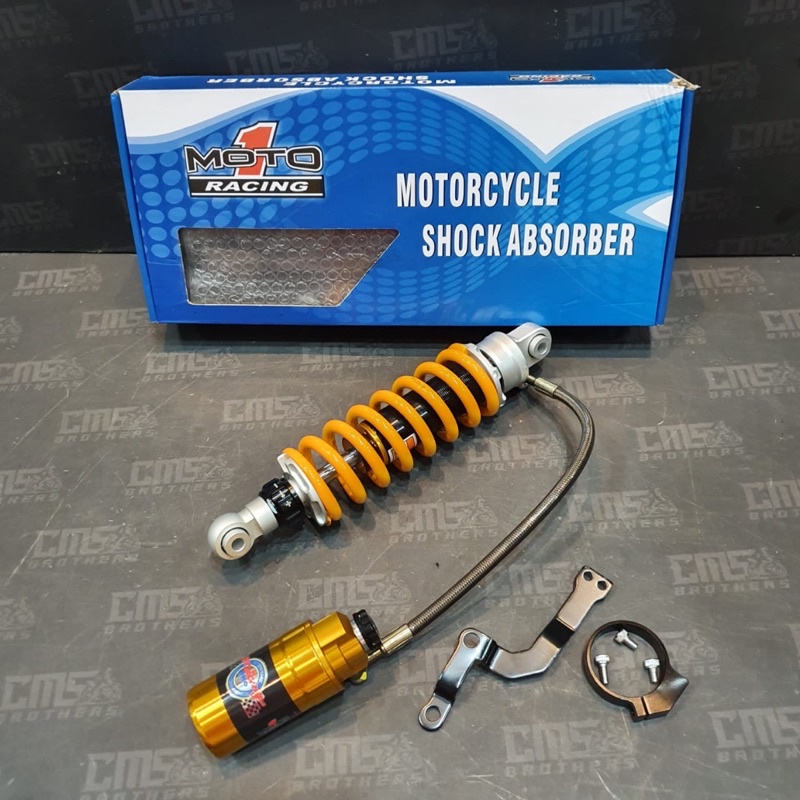 Monoshock Shock Belakang Tabung Pisah Moto 1 Kawasaki Ninja 150R Kuning