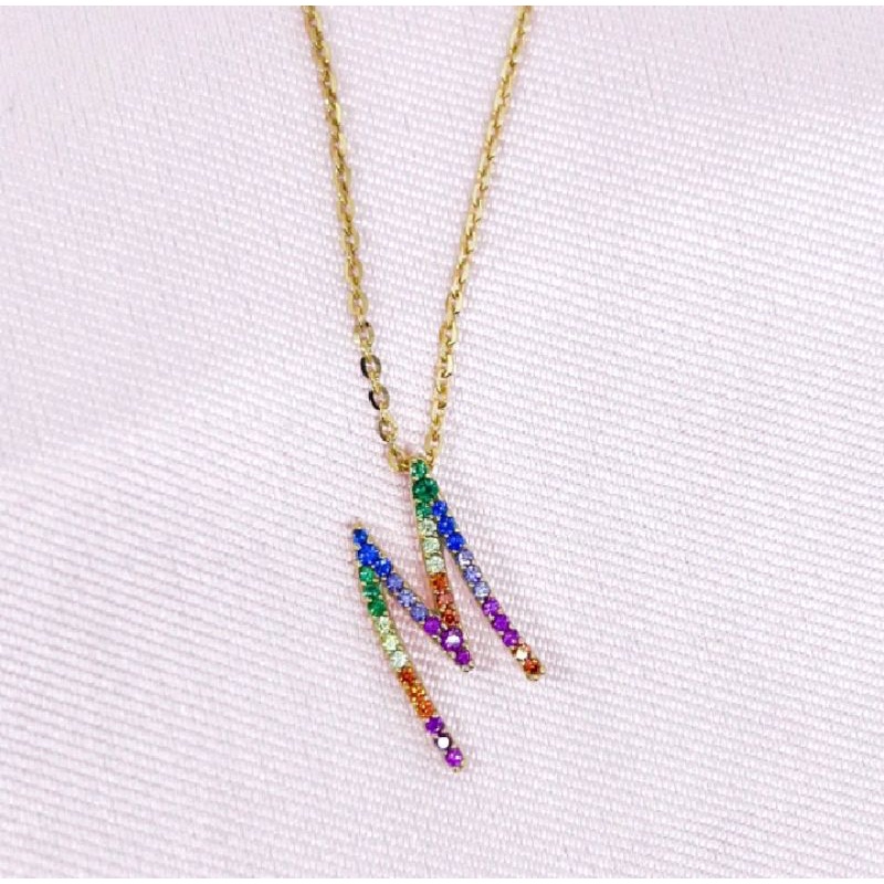 Kalung Alpha Star Gold Necklace huruf M