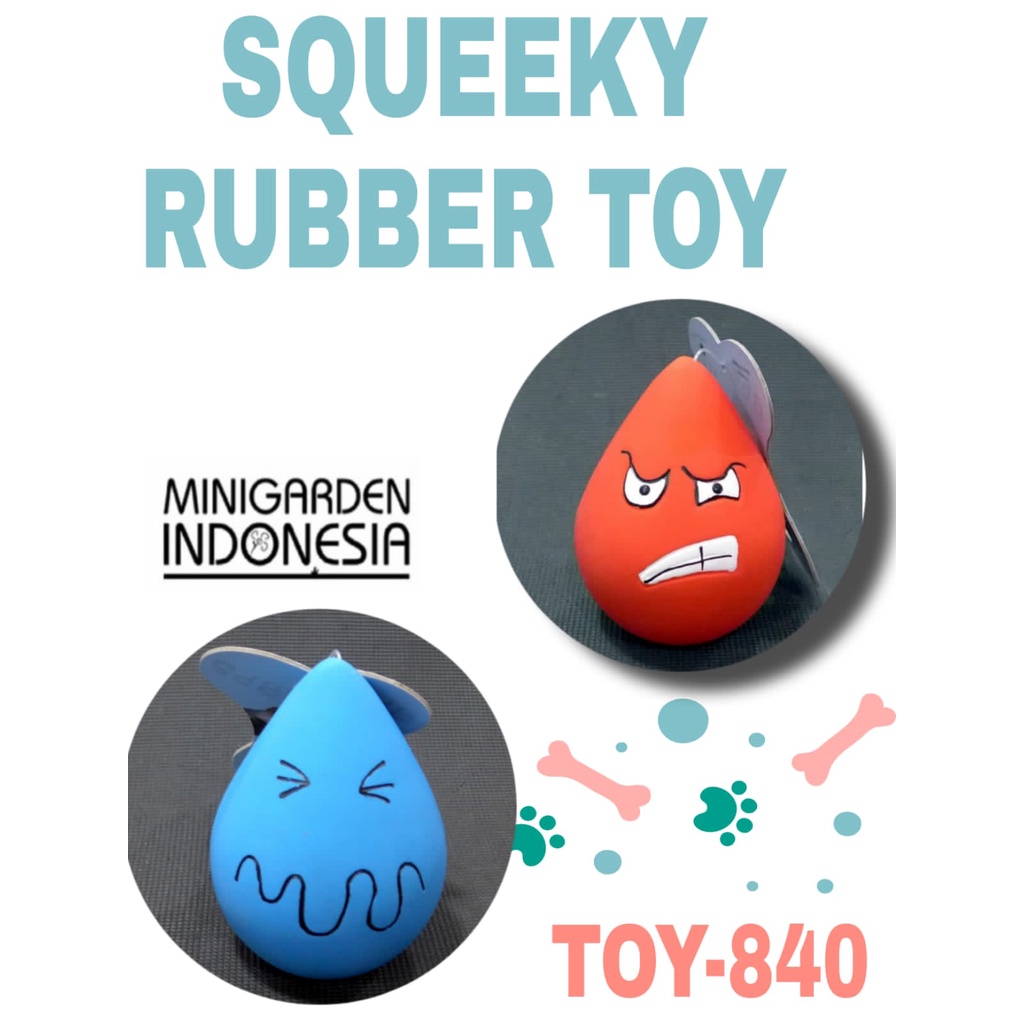 BOLA MAINAN HEWAN ANJING KUCING TOY 840 SQUEEKY RUBBER 9 CM BOLA LATIH