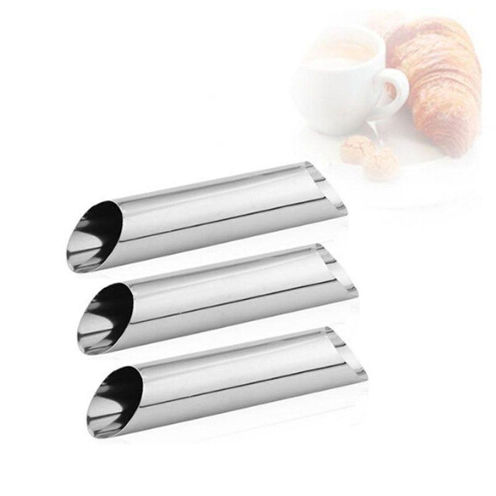 [Elegan] Bake Tabung Puff Cone Maker DIY Kue Cannoli Decor Pastry Danish Roti Dessert Stainless Steel