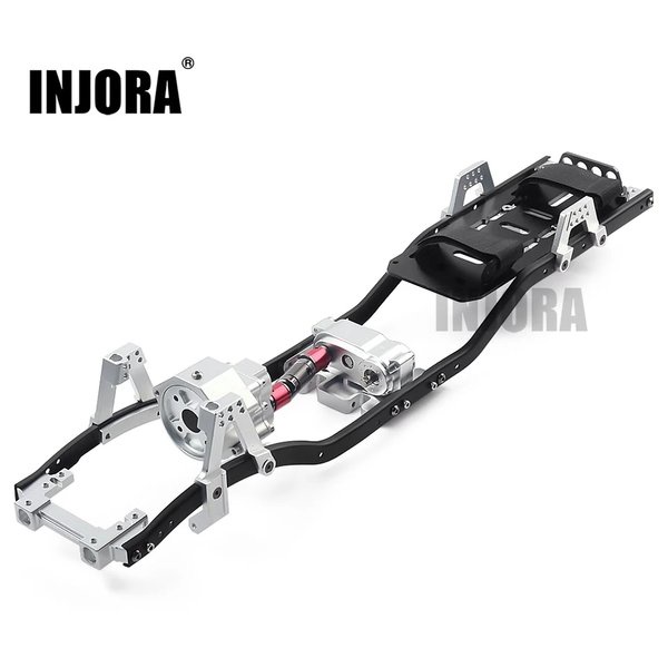 kit axial frame 313mm wheelbase metal dengan kopel dan transfer case gearbox pnp body rubicon