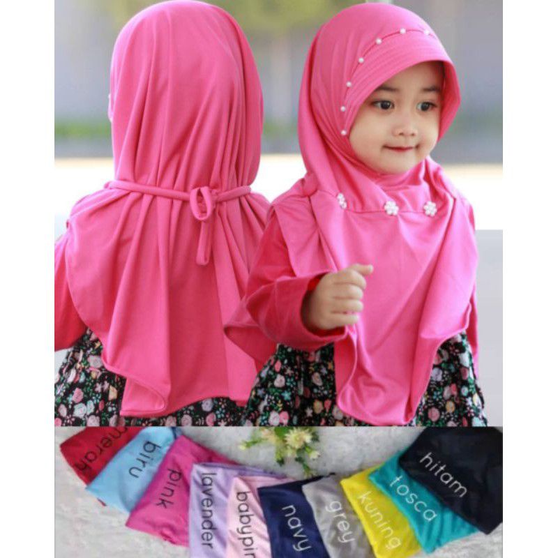 Jilbab anak lol led musik 3-8 tahun mutiara tali / JILBAB ANAK LOL LED MUSIK ANAK TK SD