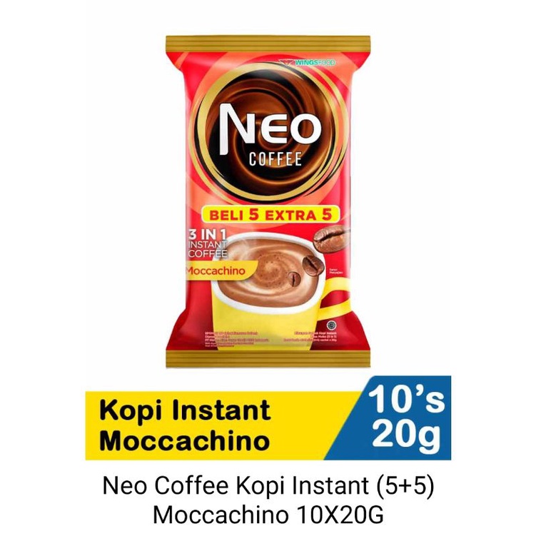 

Neo coffe kopi instan (5+5) moccachino 10x20gr