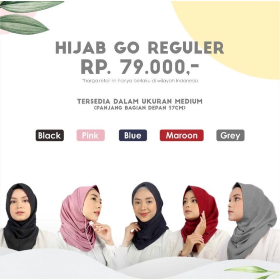 Hijab GO by GUMUN Reguler Size Jilbab Instan Praktis Tanpa Peniti Earphone Friendly Sporty Fashion Muslim Wanita