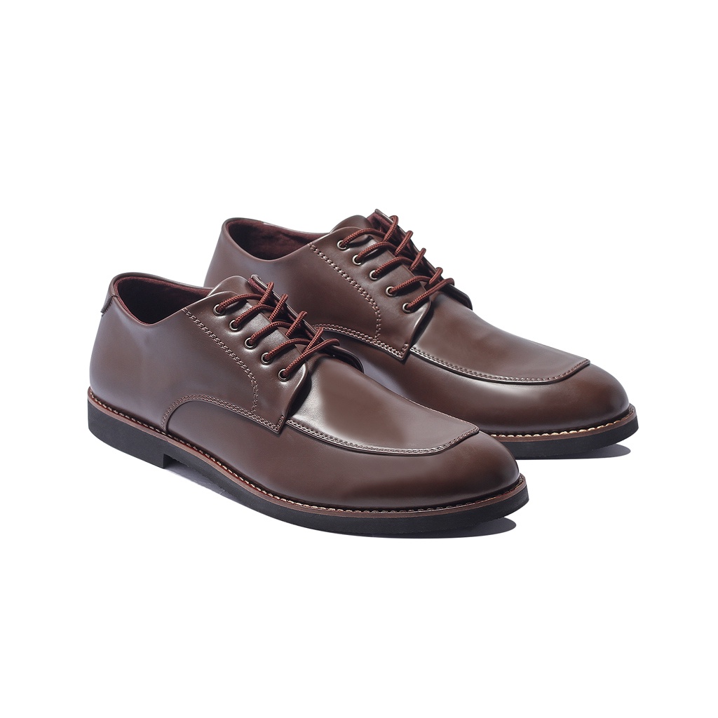 ALAVES BROWN ORIGINAL x LVNATICA Sepatu Formal Coklat Tali Pria Pantofel Kerja Kantor Dinas Resmi Guru PNS Kantoran Pesta Undangan Wedding Kondangan Nikah Kuliah Modern Oxford Derby Semi Kulit Premium Footwear Big Size Jumbo Ukuran Besar 44 Keren Terbaru