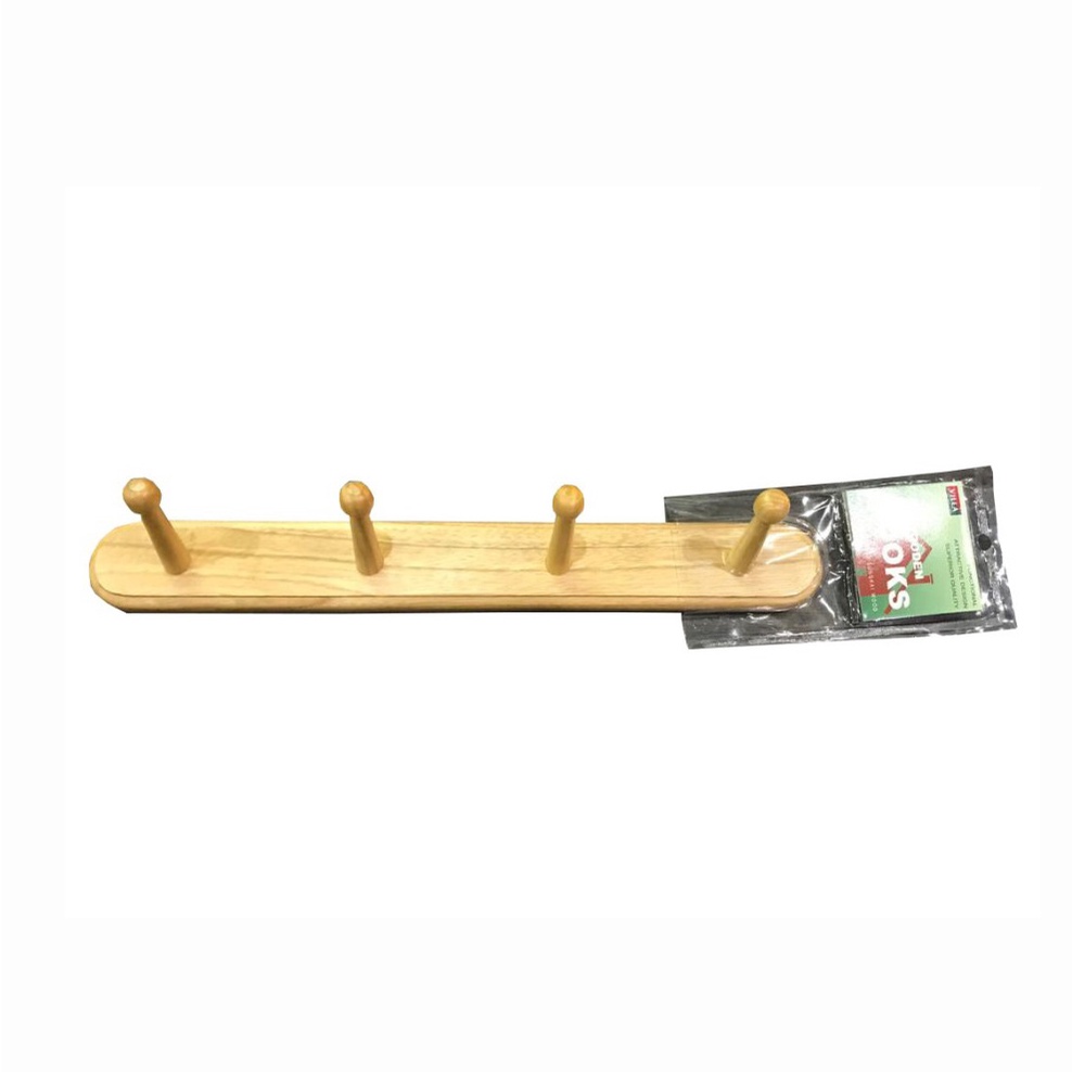 Ktmstore Villa Wooden Hooks 04 Gantungan Baju Dinding Kayu tebal kokoh Kamar