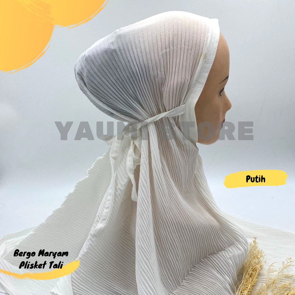 Jilbab Instan Bergo Maryam Plisket Tali Premium