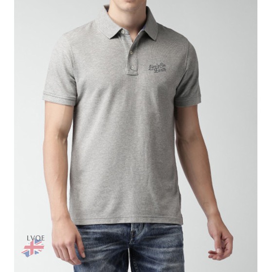  Kaos  Polo  shirt Premium Full Gray  Shopee Indonesia