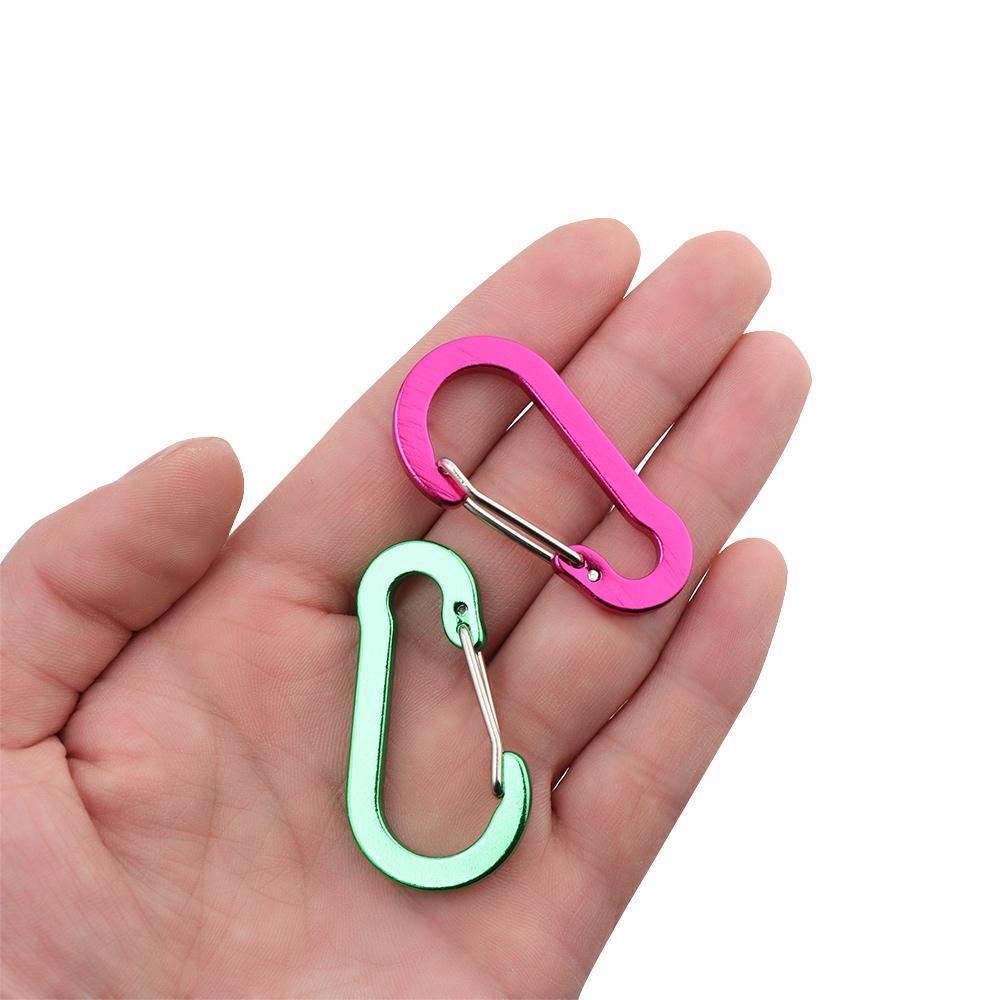 CHOOKYY 5pcs Alat Gesper Kunci Bahan Aluminium Alloy Carabiner Keychain