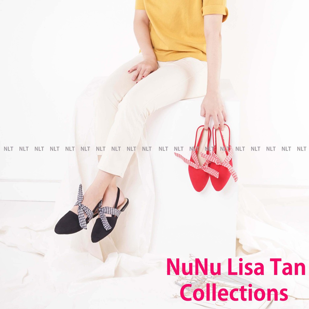 NunuLisaTan ALFA - Termurah Flatshoes Teplek wanita  Pita Kain KTK Tali