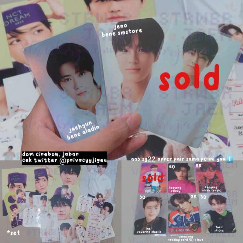 sg22 jaehyun jeno jaemin set bene aladin smstore polaroid event sticker favorite hello future