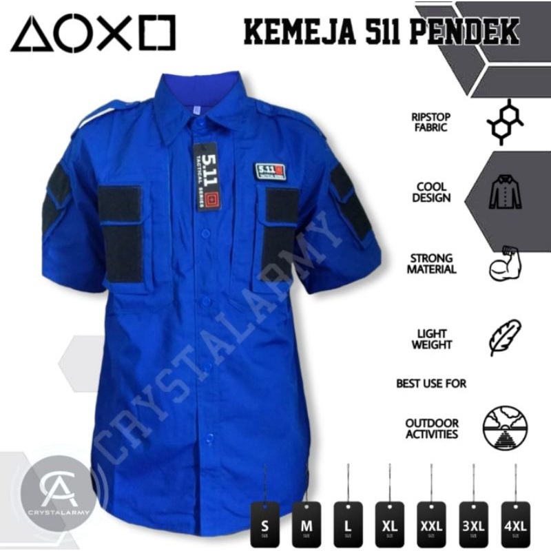 kemeja Tactical 5.11 pendek | Baju Kemeja Taktikal Lapangan | Polisi | Army