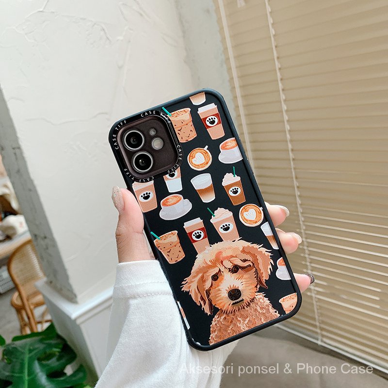 Kartun Anjing Peliharaan Apple Ponsel Case untuk iPhone 7 8 Plus 12 Pro Max XS Max XR X 11 Pro Max Ponsel Case Kualitas Tinggi Lensa Ponsel Penutup Pelindung Logam