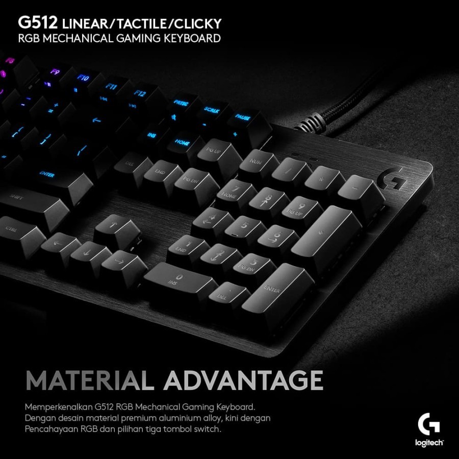 Mechanical Keyboard Gaming Logitech G512 Carbon RGB GX