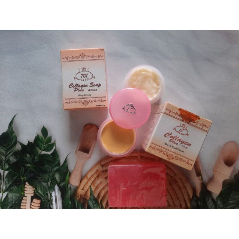 Paket cream collagen siang malam/ sabun colagen