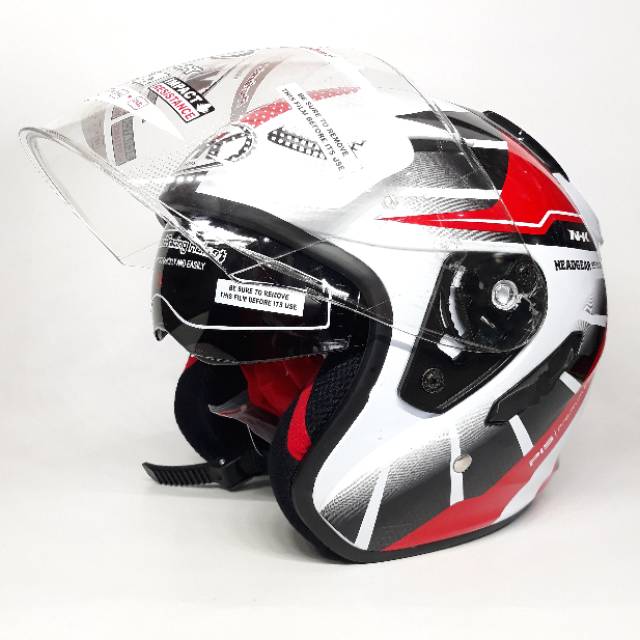 Helm NHK R1 Head Gear White Red