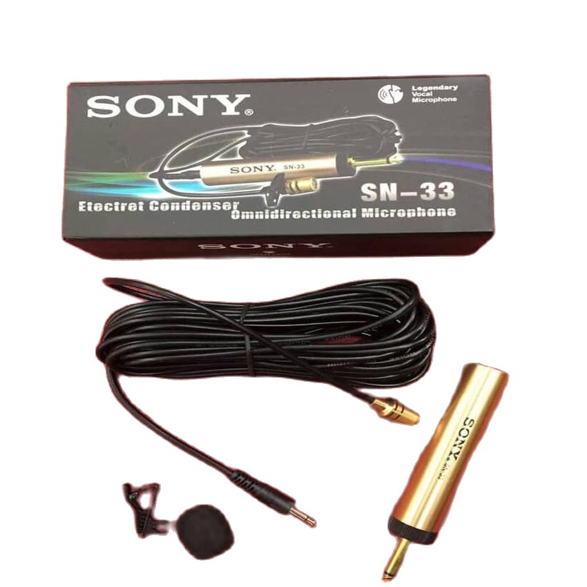 SONY Condenser Clip On Microphone SN -33 (Mic Jepit / Mic Imam)