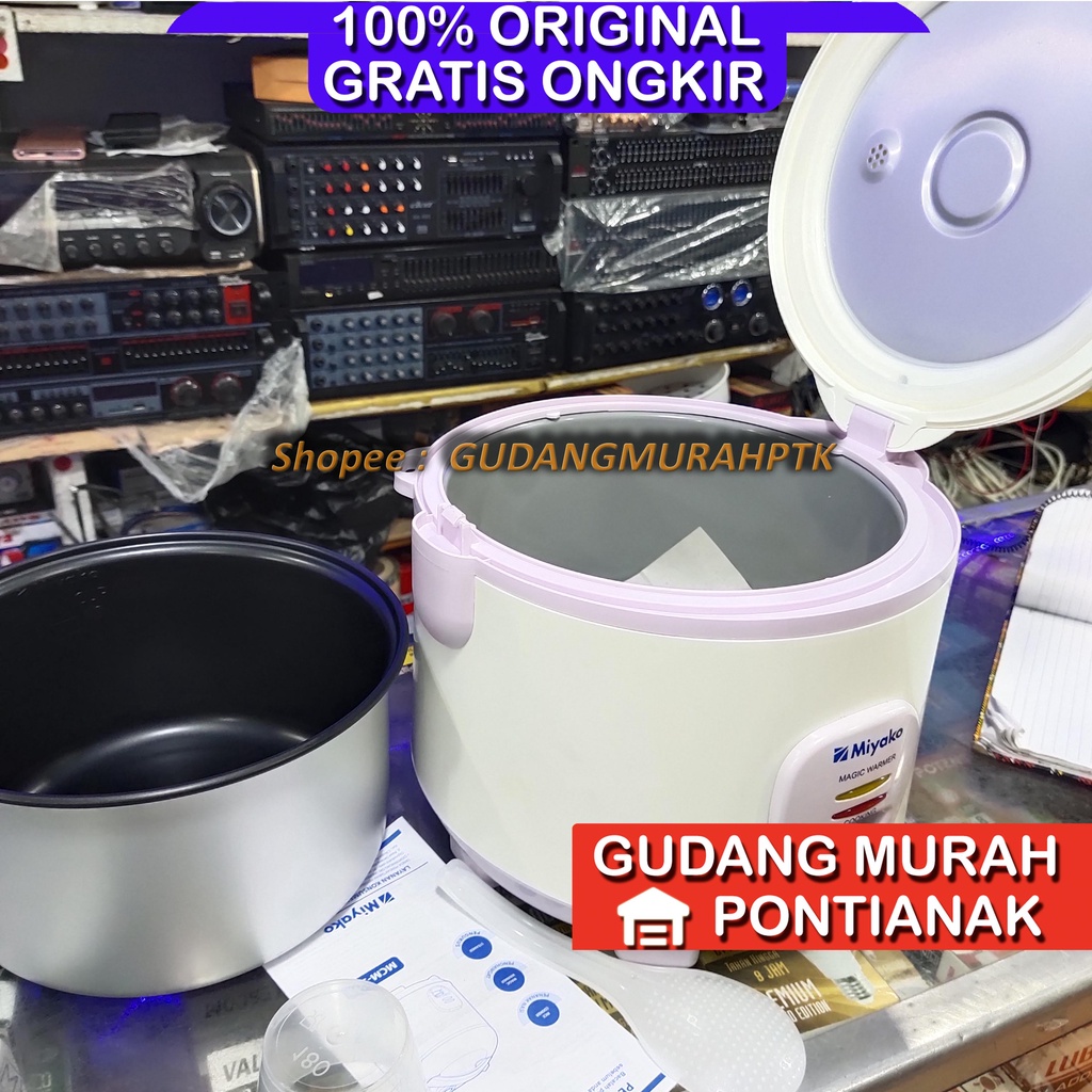 Ricecooker Miyako 509 TS Tipe Baru Putih Pink ANti Penyok ANti Karat magicom penanak nasi