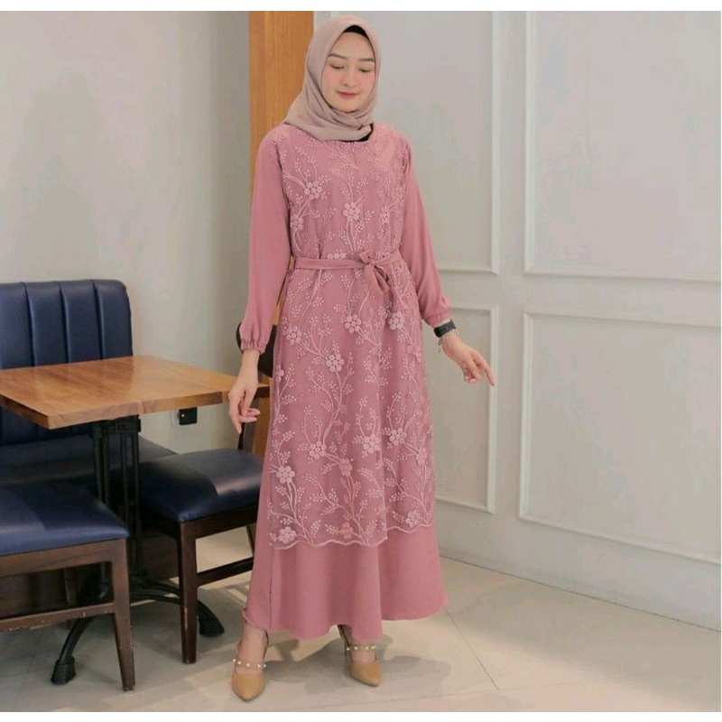 ALMA DRESS BRUKAT MUSLIM/OUTFIT KONDANGAN