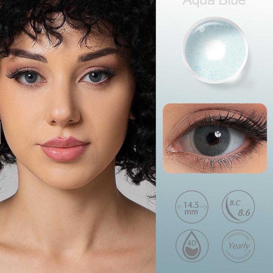 (HARGA BERSAHABAT) (COD)Freshgo Sepasang  lensa kontak berwarna diameter 14.2MM softlens grey soflen