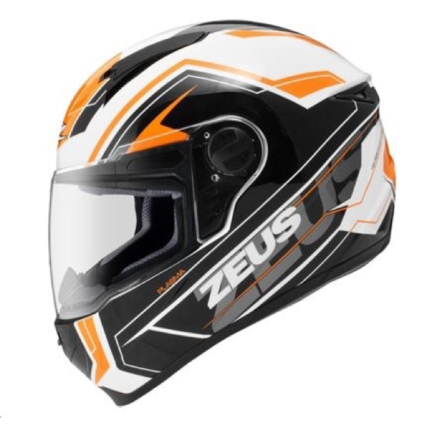 HM-2637 Zeus 811 White Orange Al5 Putih Hitam Helm Fullface M L Xl Murah