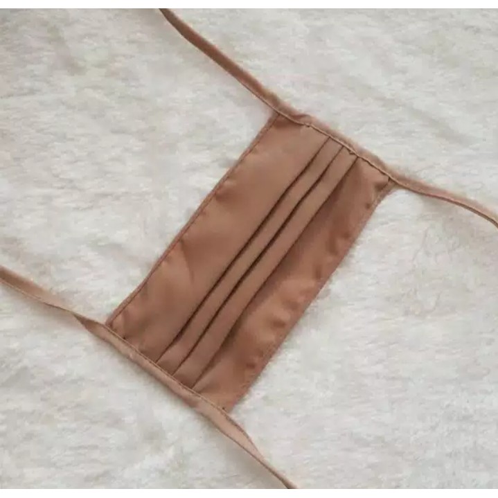 ISI 12 PCS - MASKER KAIN POLOS / MASKER TALI SAMBUNG