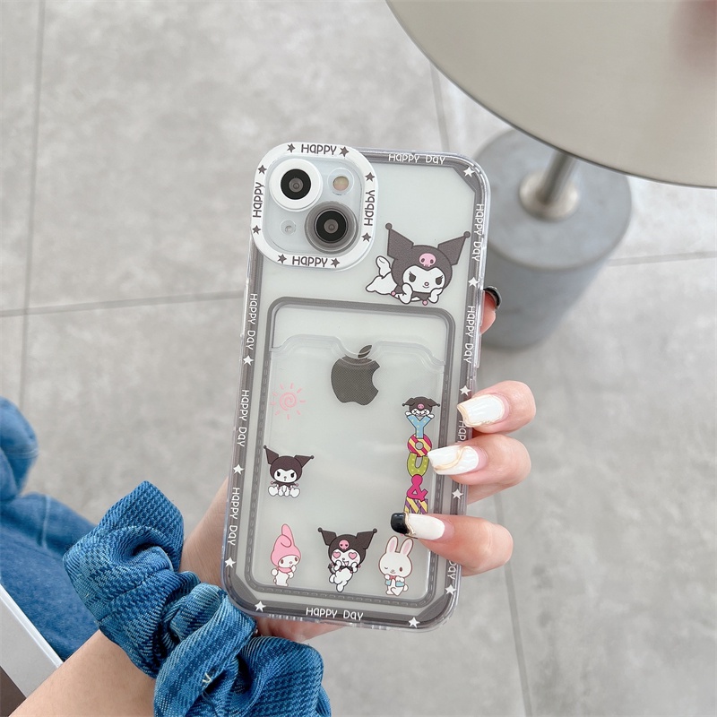 Soft Case Transparan Motif Kuromi Dan Mymelody Untuk iPhone 12 13 Pro MAX 11 X XR XS MAX 7 8 Plus