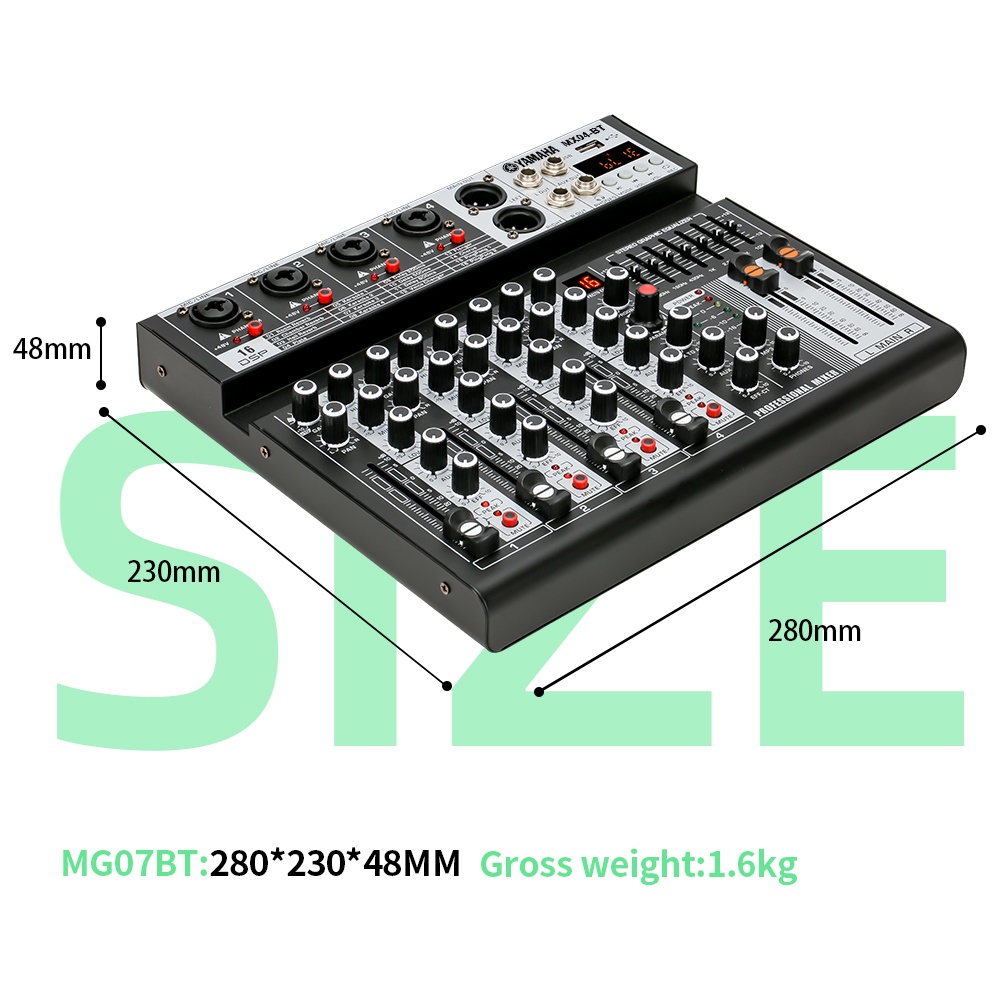 [Asli]  MX04BT mixer profesional 4-channel built-in EQ 16DSP Bluetooth/USB/PC/MP3 playback mode EQ/alat perekam built-in peralatan pencampuran peralatan live DJ