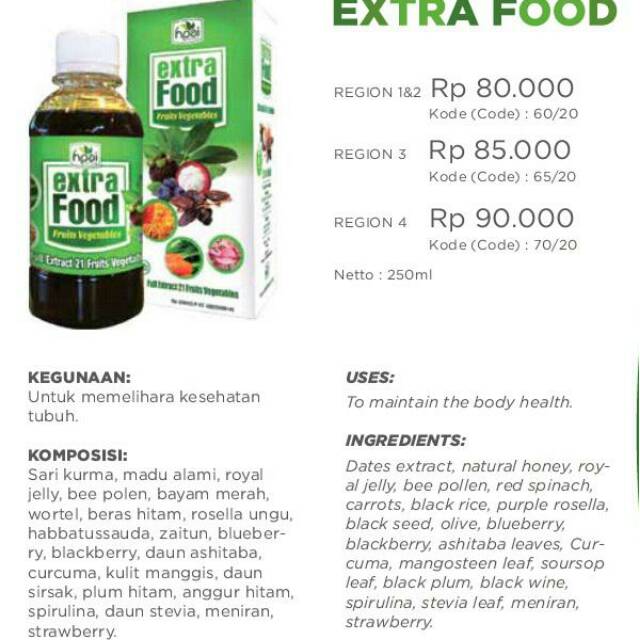 Extra Food asli HPAI untuk menambaha nafsu makan dan memperkuat daya imun