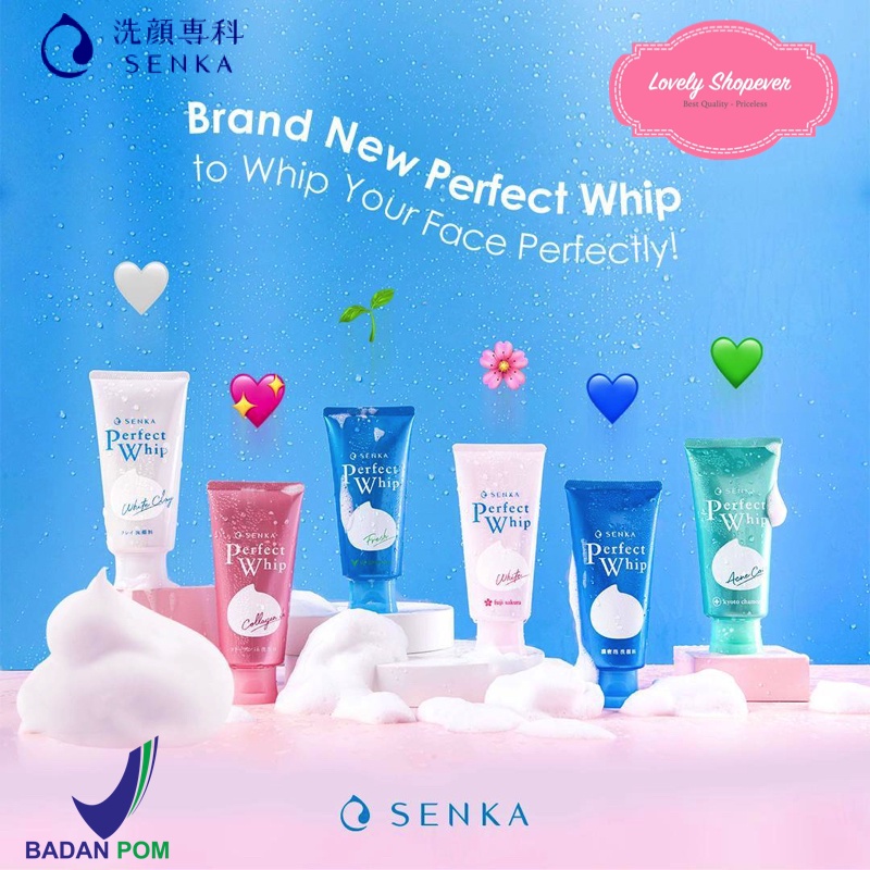[BPOM] SENKA NEW LOOK PERFECT WHIP | WHITE CLAY | FRESH ANTI SHINE | VIBRANT WHITE | ACNE CARE | COLLAGEN COLAGEN IN 120 100 50 GR BESAR KECIL CUCI MUKA SABUN 120GR 100GR 50GR SERIES COLLECTION TERMURAH ORI ED JAUH