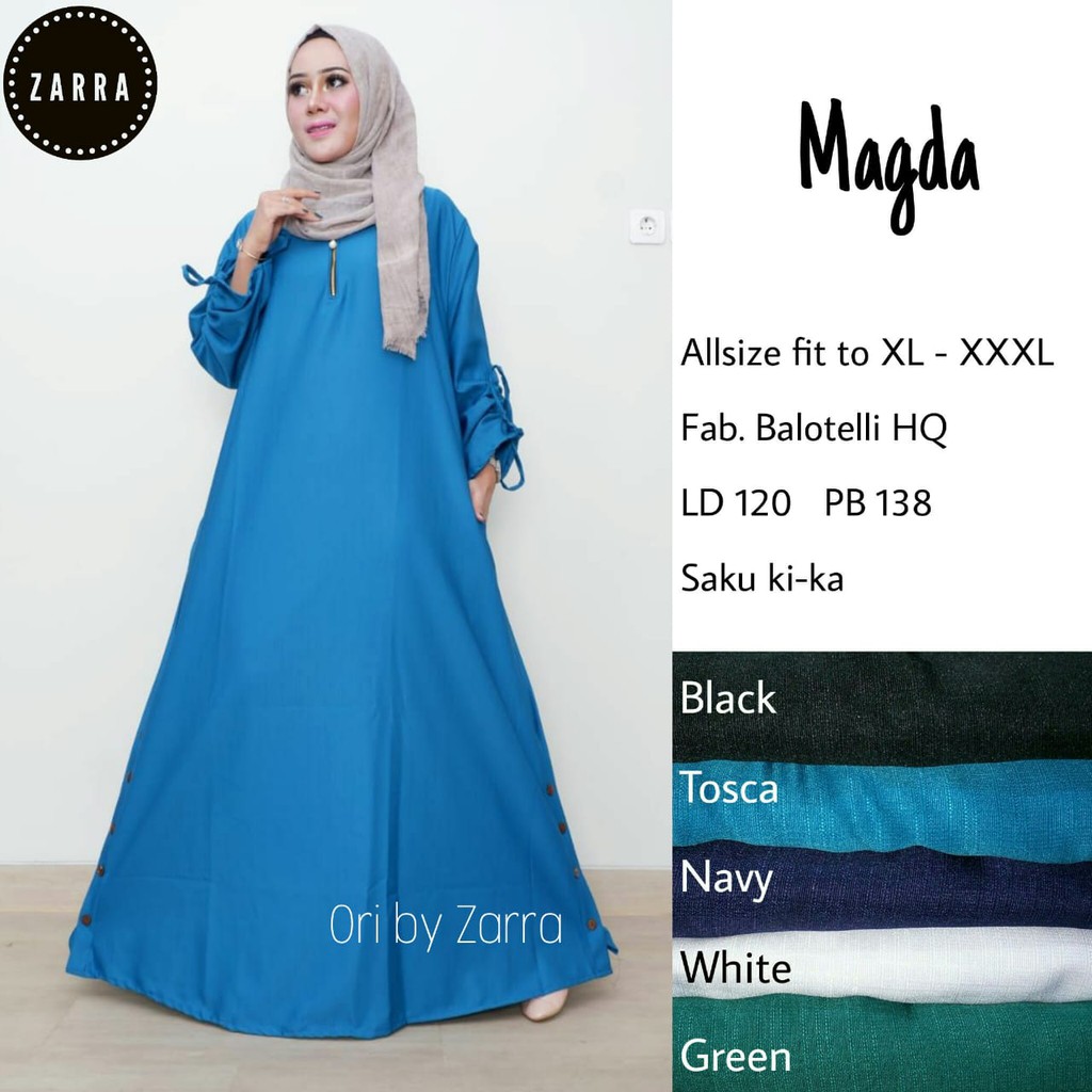 MAGDA DRESS GAMIS POLOS BAHAN BALOTELLY HQ ORIGINAL BY ZARA