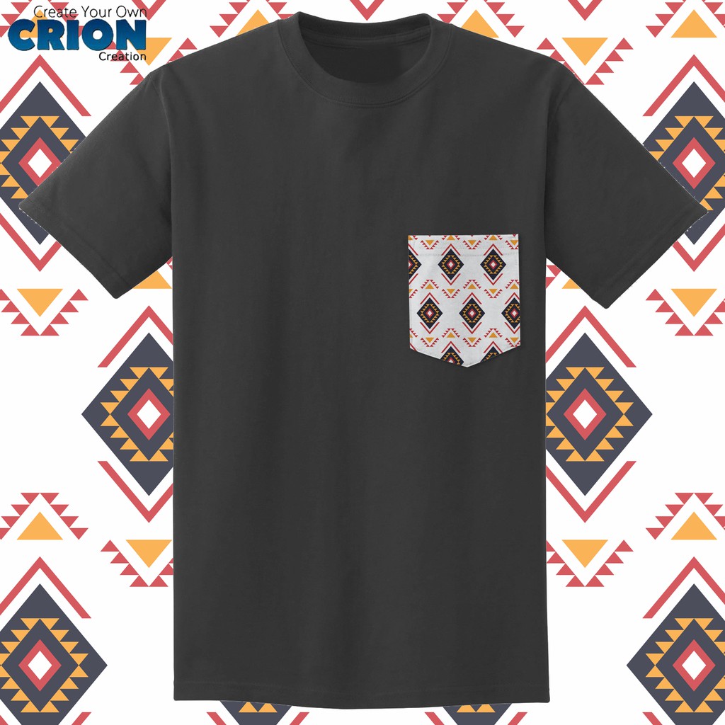 Crion Casual Tees Ethnic Series 3 with Pocket - Kaos dengan Kantong