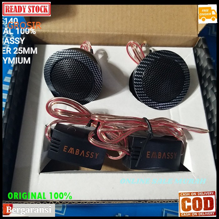 G140 Mbassy original 100% tweeter super DOME twiter speaker spk mini mobil car NEODYMIUM audio sound system musik suround bahan besi magnet CROSSOVER music suara best G140  Harga adalah sepasang atau 2pcs speaker  Bisa buat speaker aktip ataupun pasif spe