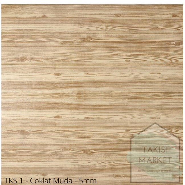 Wallfoam Dinding 3D Motif Kayu Coklat Muda - Dekorasi Wallfoam Dinding - TKS 1