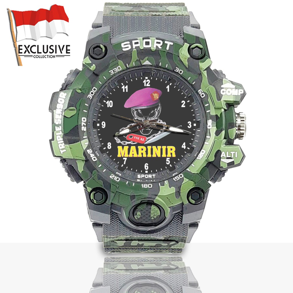 (Exclusive) Jam Tangan MARINIR - TNI Loreng Army | Motif 1