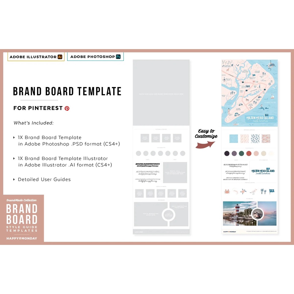 Brand Boards For Pinterest Instagram - Photoshop &amp; Illustrator