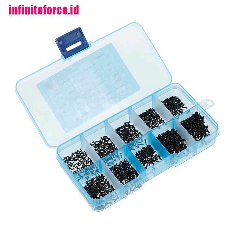 1000Pcs/set M1 M1.2 M1.4 M1.7 mix PA head micro screws round head