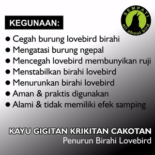 KAYU GIGITAN KRIKITAN MAINAN PENURUN BIRAHI BURUNG LOVEBIRD PARUH