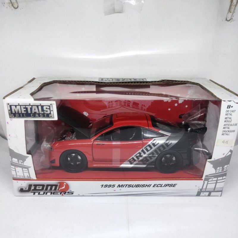 diecast miniatur mobil Mitsubishi esclipe 1:24 jdm bahan besi