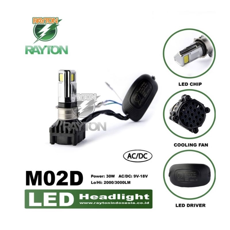 lampu led motor H4 H6 headlamp bohlam motor RTD M02D original AC-DC