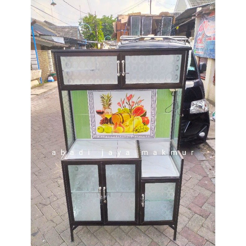 rak piring kaca keramik 3 pintu