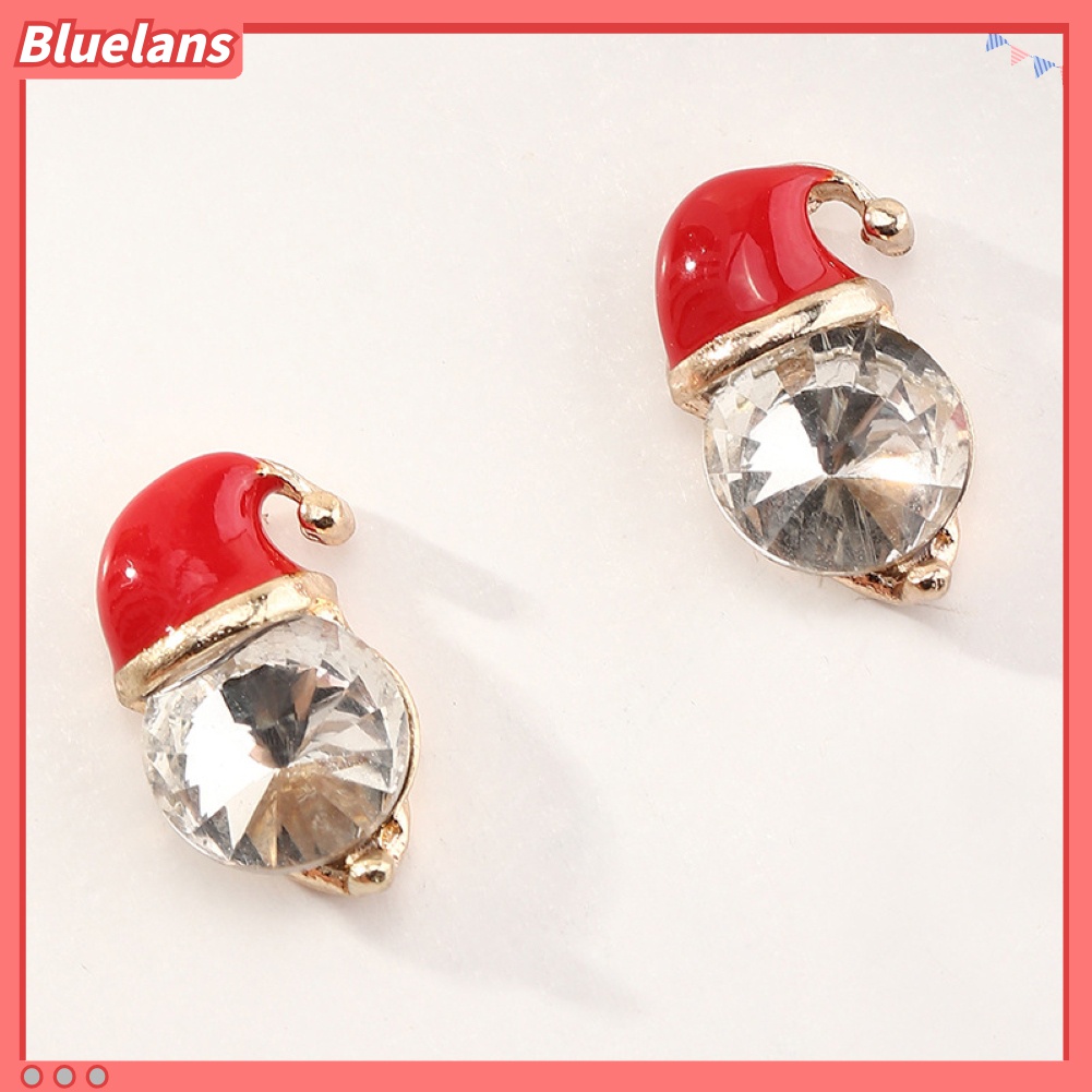 Anting Stud Liontin Bentuk Topi Natal Untuk Wanita