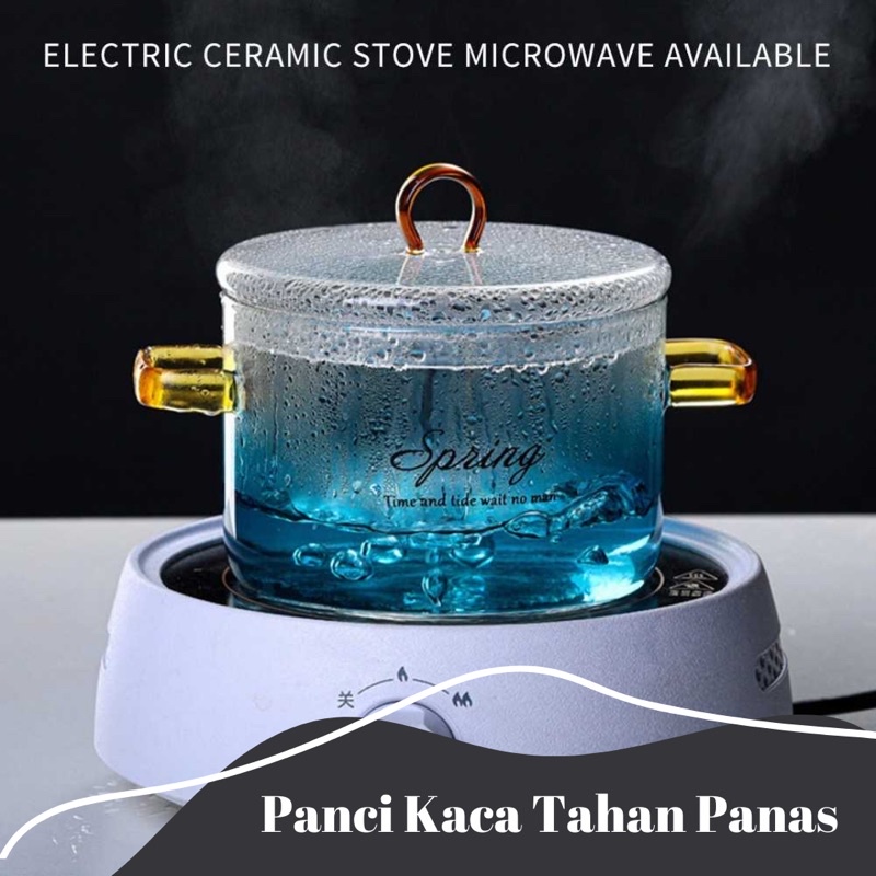 Jual Panci Masak Kaca Gagang Tahan Panas / Glass Coocking Pot 15cm ...